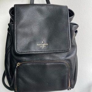 Kate Spade Black Leather Backpack